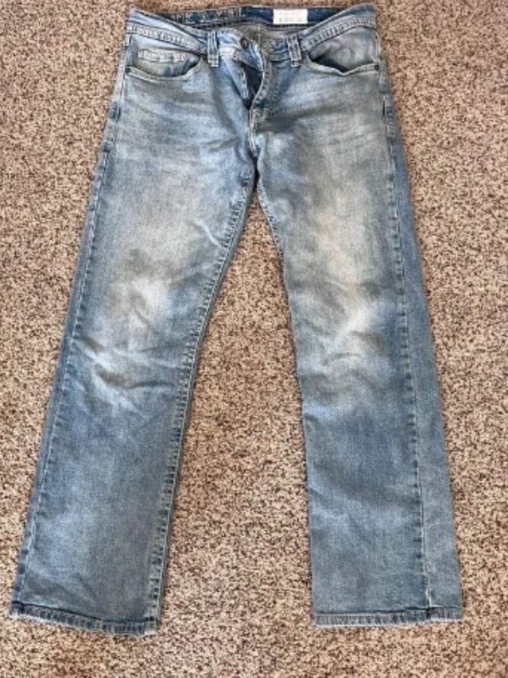 Men's Light Blue Washed Jeans Casual Straight Fit
